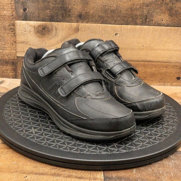 NEW BALANCE 576 HOOK AND LOOP MENS ATHLETIC SHOES BLACK LEATHER LOW SIZE 9.5EEEE - Picture 3 of 9